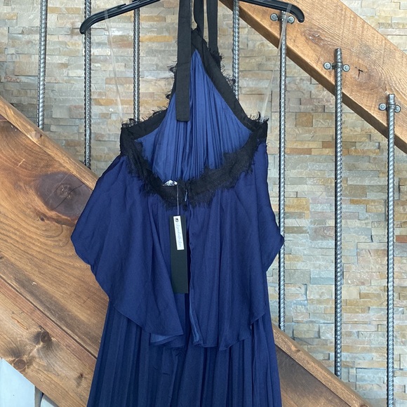 NWT Vici Blue with black halter Maxi Dress - Picture 4 of 8